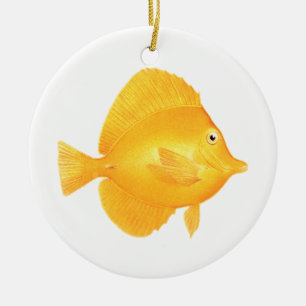 Décoration En Céramique Poissons jaunes de Tang