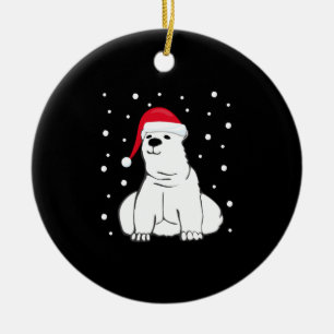 Décoration En Céramique Polar Bear Christmas Zoo Animals Gift Idea