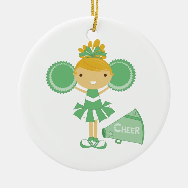 Décoration En Céramique Pom-pom girl en vert (Devant)