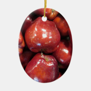 Décoration En Céramique Pommes rouges foncées