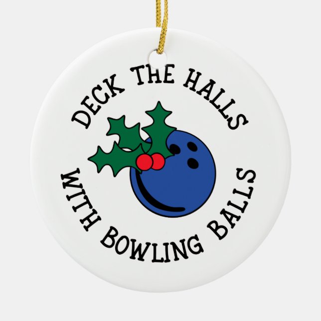 Décoration En Céramique Pont Les Halls Avec Boules De Bowling | Noël (Devant)