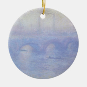 Décoration En Céramique Pont Waterloo, effet Mist par Claude Monet