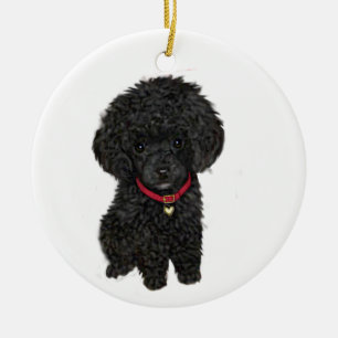 Décoration En Céramique Poodle de miniature ou de jouet - Noir 1