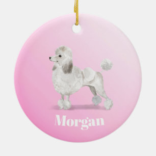 Décoration En Céramique Poodle mignon chien rose personnel