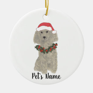 Décoration En Céramique Poodle personnalisé (argent gris)