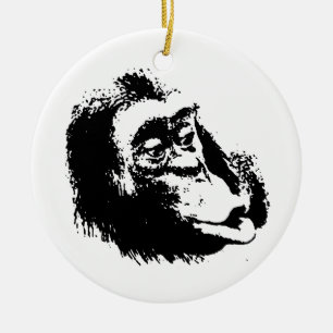 Décoration En Céramique Pop Art drôle Chimpanzé
