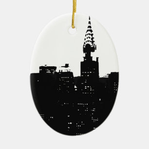 Décoration En Céramique Pop Art New York Silhouette
