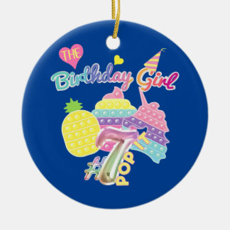 Décoration En Céramique Pop It Anniversaire pour la fête des filles de 7an