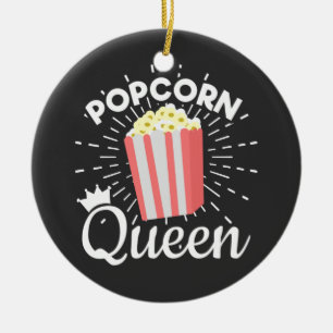Décoration En Céramique Popcorn Queen Femme Films Popcorn Lover T-Sh
