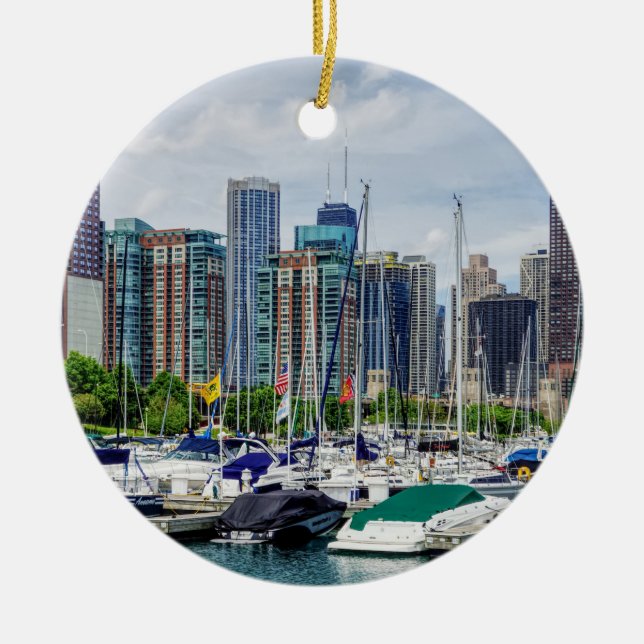 Décoration En Céramique Port de Chicago (Devant)