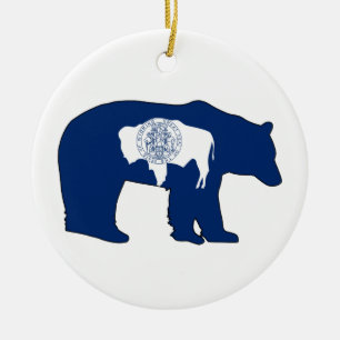 Décoration En Céramique Porte-drapeau du Wyoming
