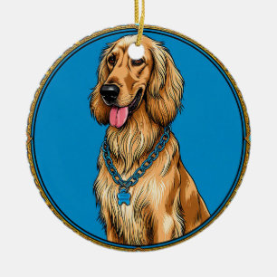 Décoration En Céramique Portrait de chien Art élégant vintage d'animaux de
