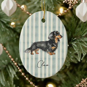 Décoration En Céramique Portrait de chien personnalisé à l'aquarelle Tecke
