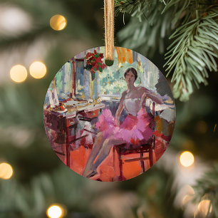 Décoration En Céramique Portrait de la Ballerina Vera Trefilova   Korovin