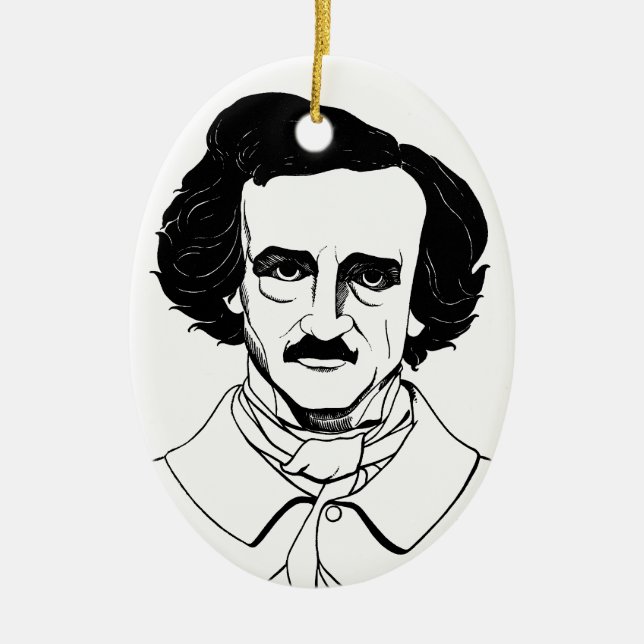 Décoration En Céramique Portrait d'Edgar Allan Poe (Devant)