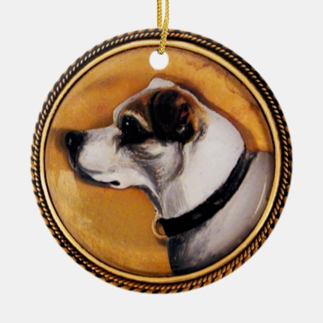 Décoration En Céramique PORTRAITS DE CHIEN MINIATURE Fox Terrier (Devant)