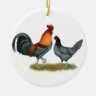 Décoration En Céramique Poule bleue du Delaware