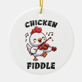Décoration En Céramique Poulet Jouant Un Violon De Fièvre