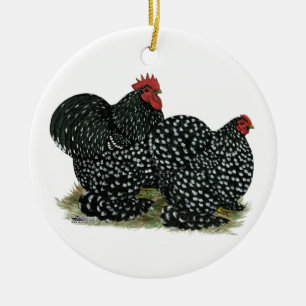 Décoration En Céramique Poulet moucheté