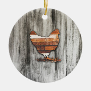 Décoration En Céramique Poulets rustiques (Brown)