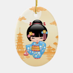 Décoration En Céramique Poupée Maiko Kokeshi - Cute Japonaise Geisha Girl