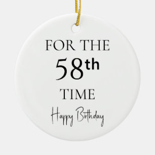Décoration En Céramique Pour la 58e fois Joyeux Anniversaire