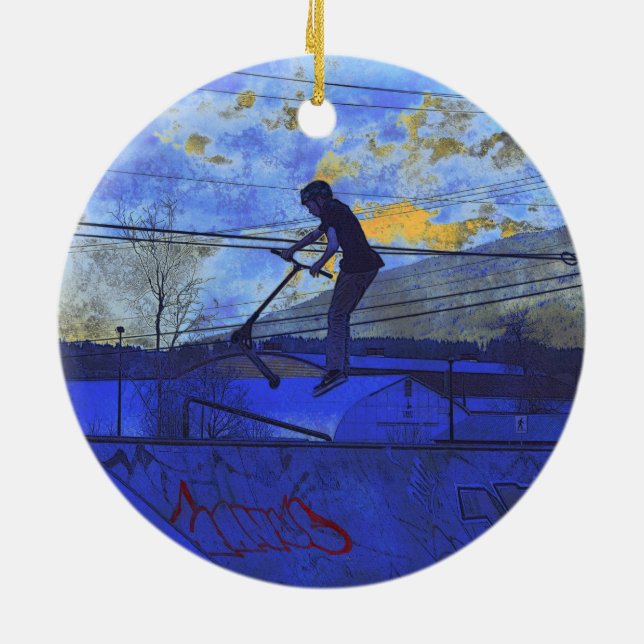 Décoration En Céramique Pour Un Peu D'Air - Champ De Kick-Scooter (Dos)