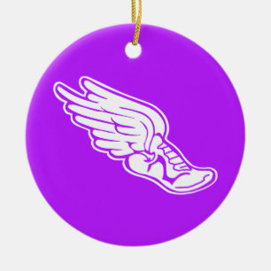 Décoration En Céramique Pourpre de l'ornement w/name de logo de voie