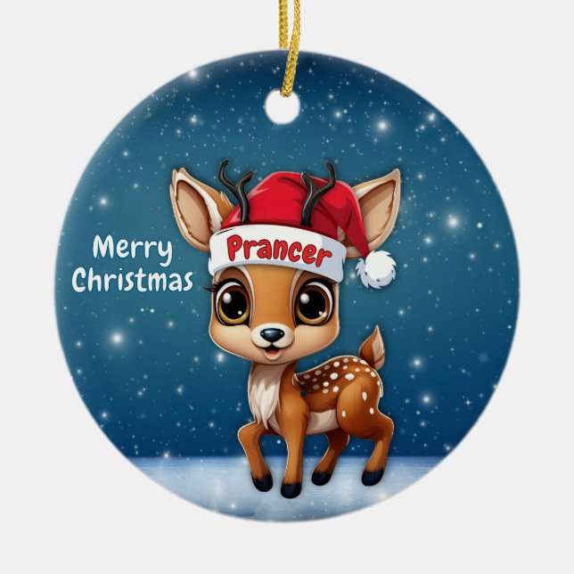 Décoration En Céramique Prancer Baby Deer, Fawn, Doe, Reindeer🦌 🎄 (Devant)