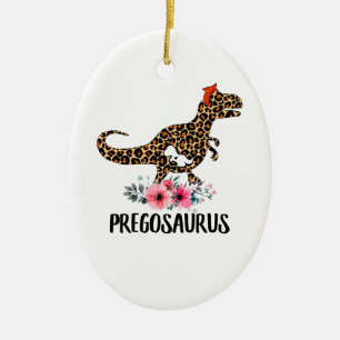 Décoration En Céramique Pregosaurus Funny Grossesse Cadeau