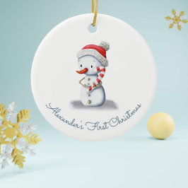 Décoration En Céramique Premier bonhomme de neige de Noël