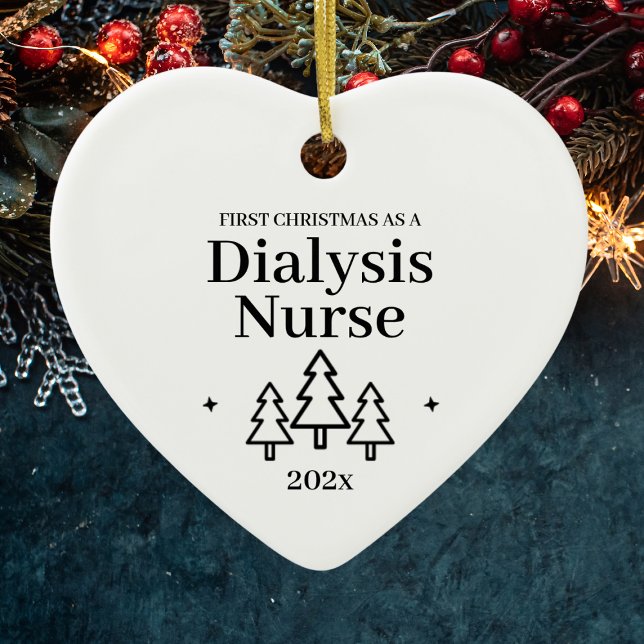 Décoration En Céramique Premier Noël Comme Infirmière Dialyse 2024 Infirmi (First Christmas As Dialysis Nurse 2024 Nursing Ceramic Ornament
)
