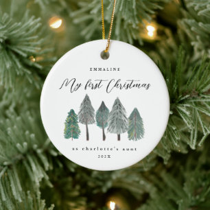 Décoration En Céramique Premier Noël comme Tante Arbres Rustiques