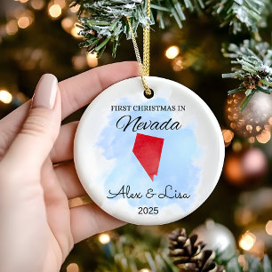 Décoration En Céramique Premier Noël dans l'Ornement d'Etat du Nevada
