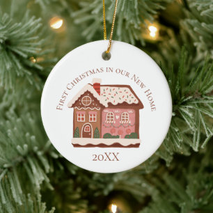 Décoration En Céramique Premier Noël dans notre maison en pain d'épices de