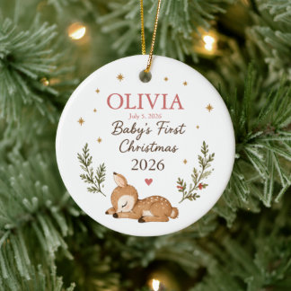 Décoration En Céramique Premier Noël de bébé personnalisé