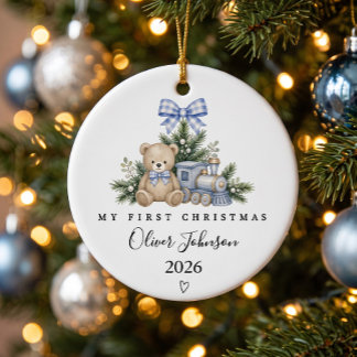 Décoration En Céramique Premier Noël de bébé personnalisé