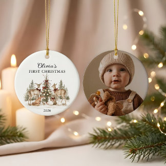 Décoration En Céramique Premier Noël de bébé personnalisé