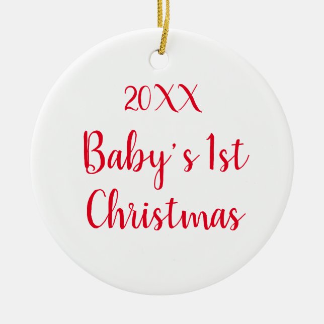 Décoration En Céramique Premier Noël de bébé personnalisé (Devant)