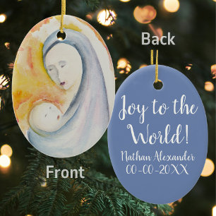 Décoration En Céramique Premier Noël de bébé religieux personnalisé