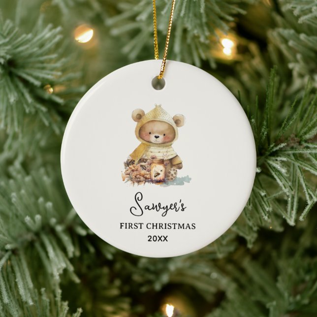 Décoration En Céramique Premier Noël de l'ours mignon (Arbre)