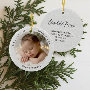 Décoration En Céramique Premier Noël des Grands-Parents Moderne Simple Pho
