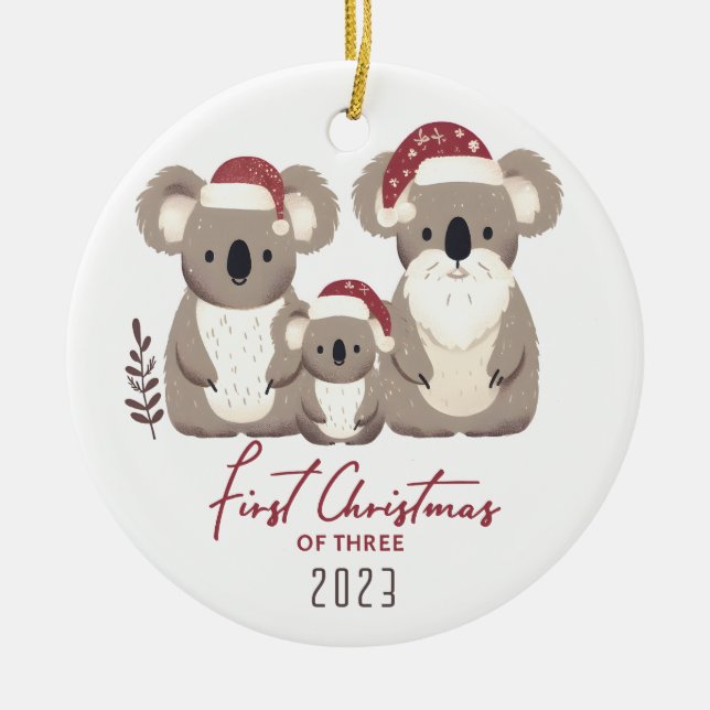Décoration En Céramique Premier Noël des trois Koala (Devant)