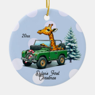 Décoration En Céramique Premier Noël du bébé en Giraffe drôle