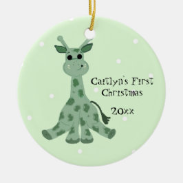 Décoration En Céramique Premier Noël du bébé en Giraffe mignonne