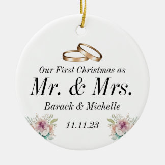 Décoration En Céramique Premier Noël en couple marié