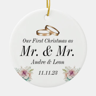 Décoration En Céramique Premier Noël en couple marié