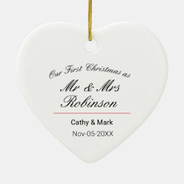 Décoration En Céramique Premier Noël en tant que M. et Mme.