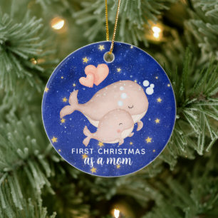 Décoration En Céramique Premier Noël En Tant Que Mère Baleine Personnalisé