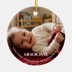 Décoration En Céramique Premier Noël en tant que nouveaux parents Photo de